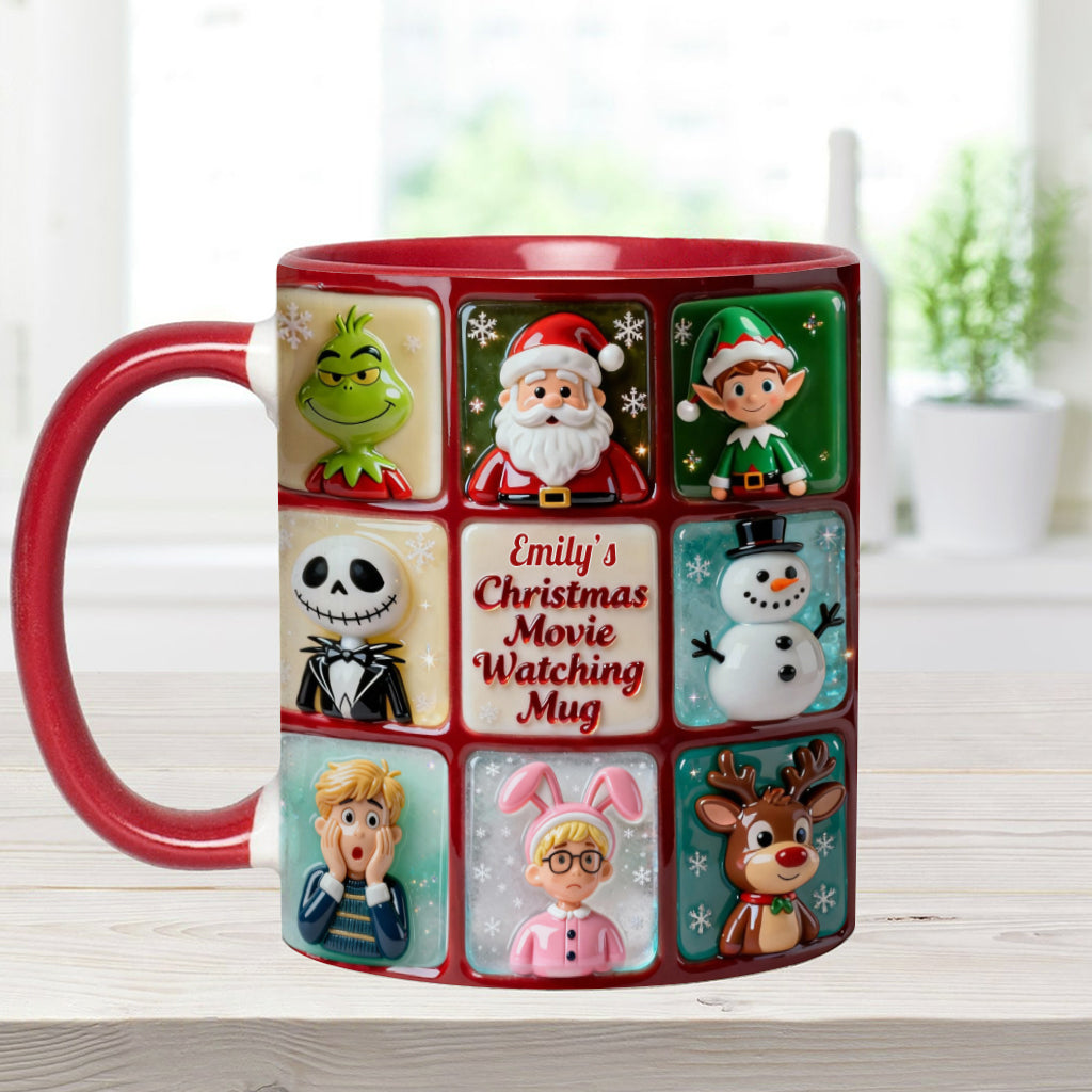 Christmas Movie Watching Mug - Personalized Accent Mug
