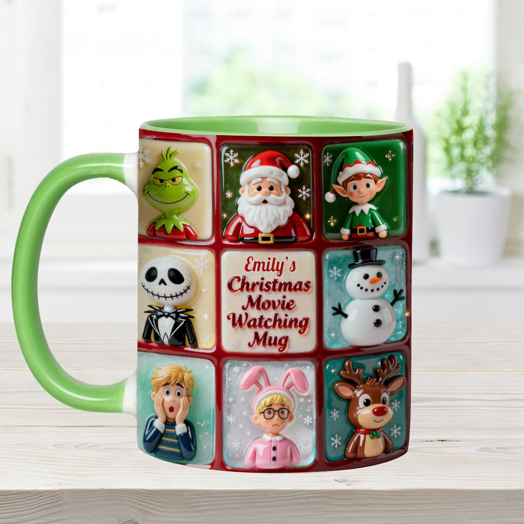 Christmas Movie Watching Mug - Personalized Accent Mug