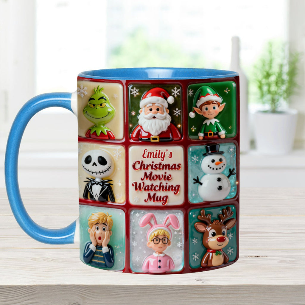 Christmas Movie Watching Mug - Personalized Accent Mug