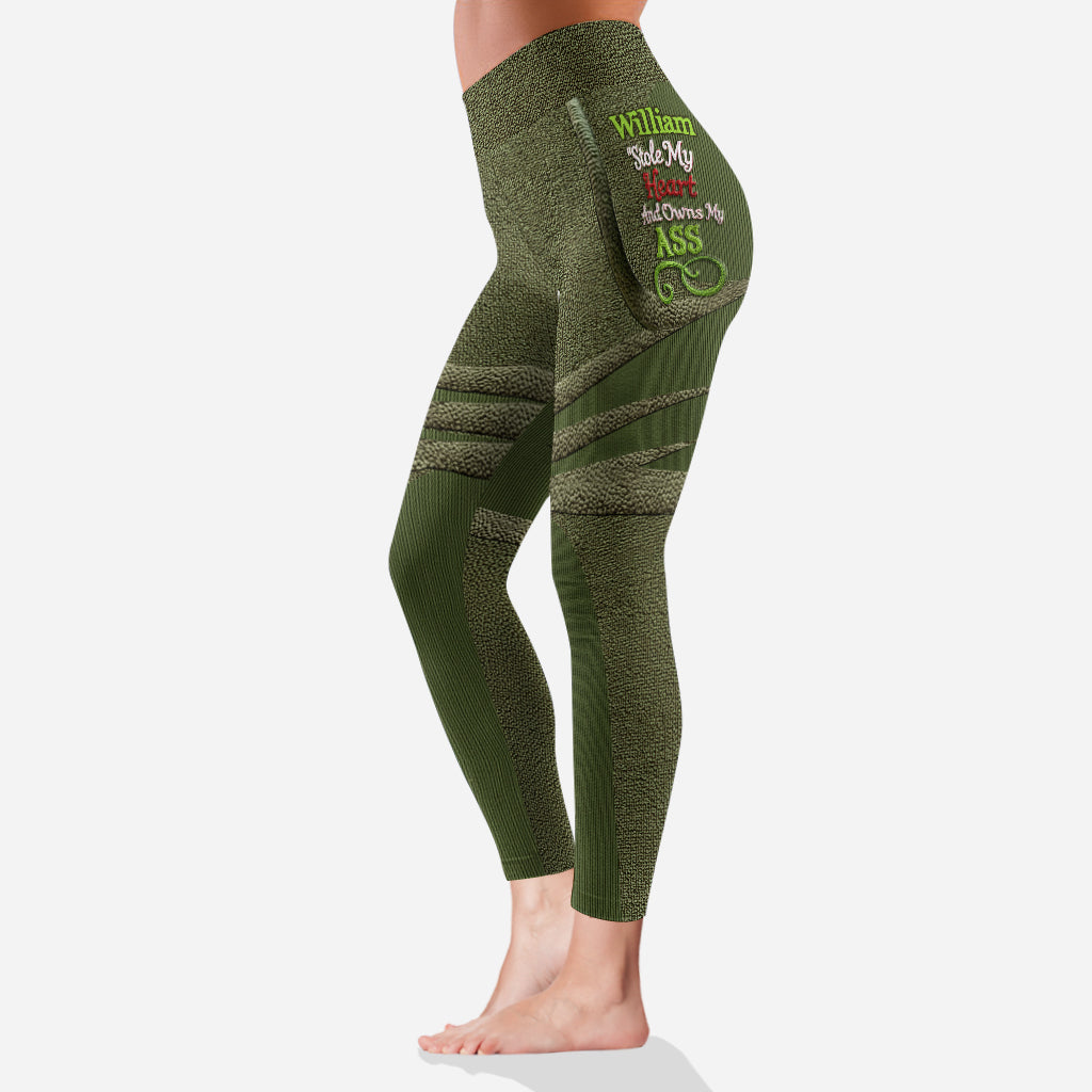 J'ai volé mon cœur - Leggings de Noël personnalisés « Étole »
