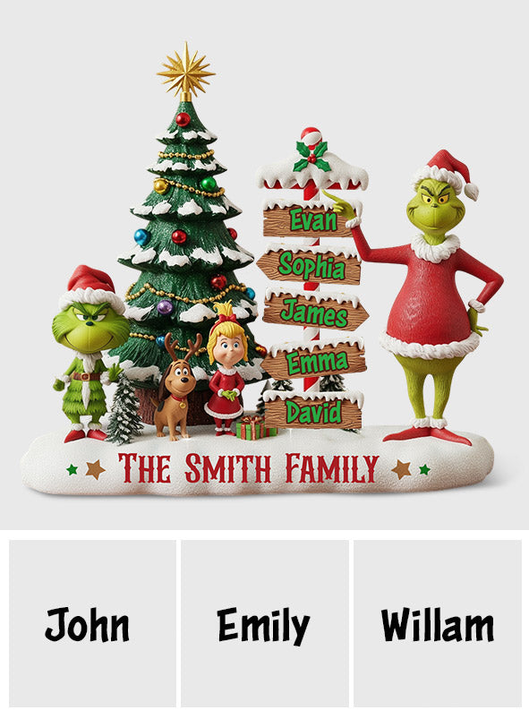 Happy Family - Personalized Stole Christmas Custom Shaped Acrylic Plaque
