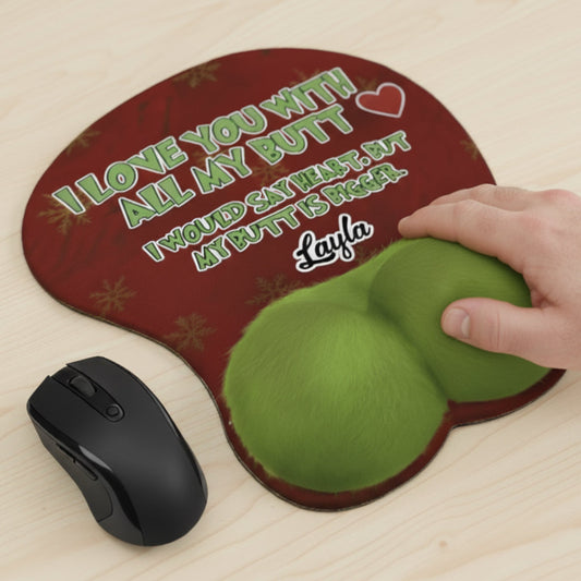 Ich liebe dich von ganzem Herzen – Das perfekte Weihnachtsgeschenk für ihn – Personalisiertes 3D-Weihnachtsstola-Mauspad