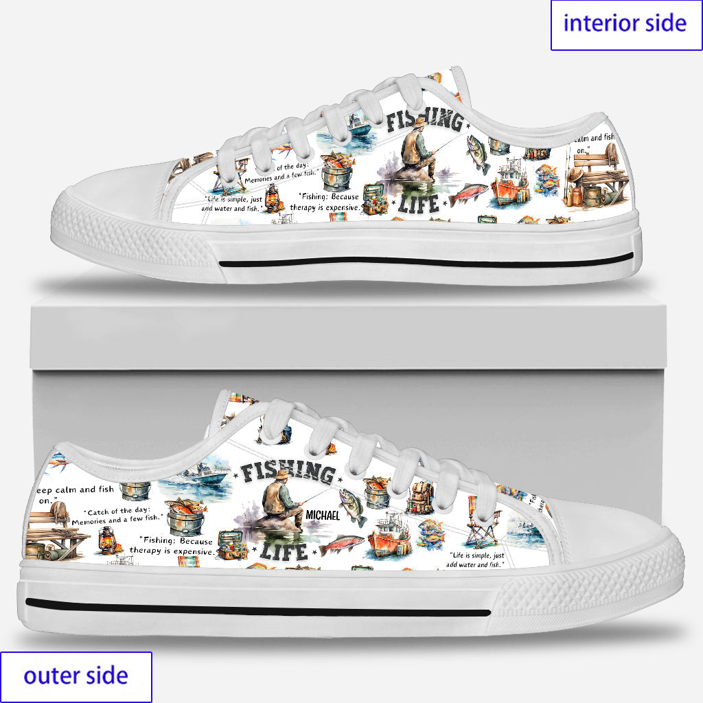 Liebe zum Angeln – personalisierte Angelschuhe (niedriger Schaft)