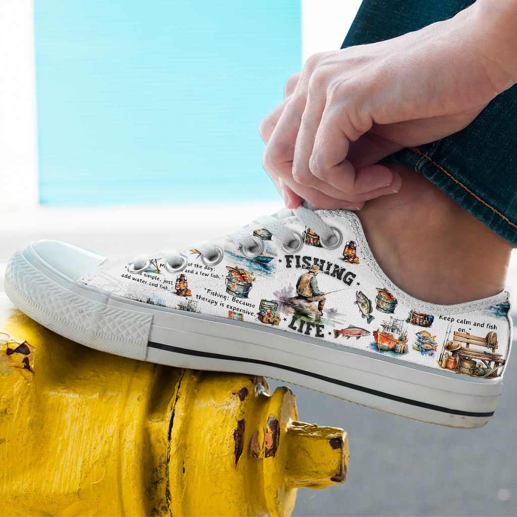Liebe zum Angeln – personalisierte Angelschuhe (niedriger Schaft)