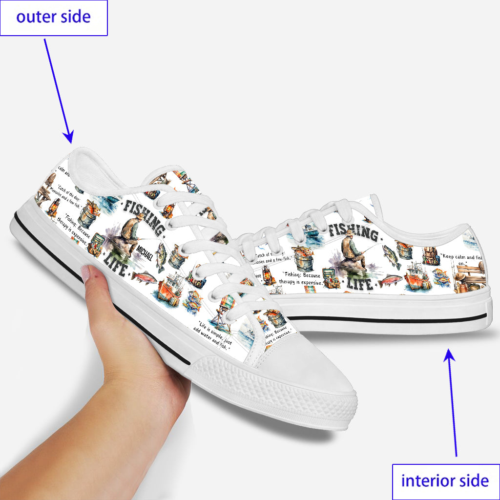 Liebe zum Angeln – personalisierte Angelschuhe (niedriger Schaft)