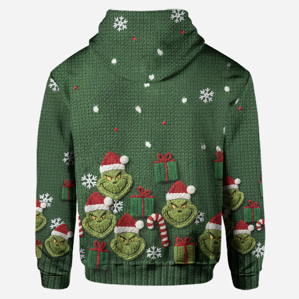 Green Mischief Naughty Christmas - Personalized Stole Christmas Hoodie and Leggings