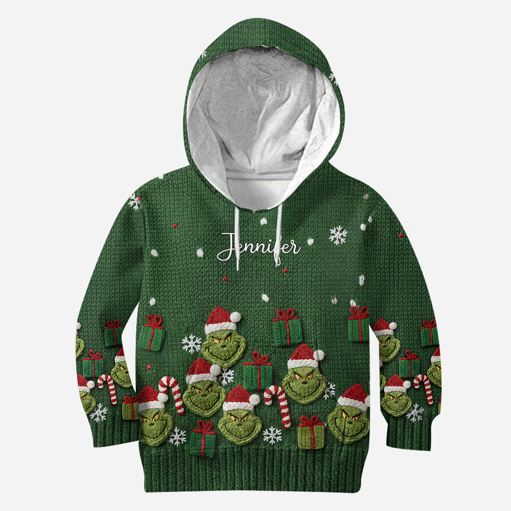Green Mischief Naughty Christmas - Personalized Stole Christmas Hoodie and Leggings