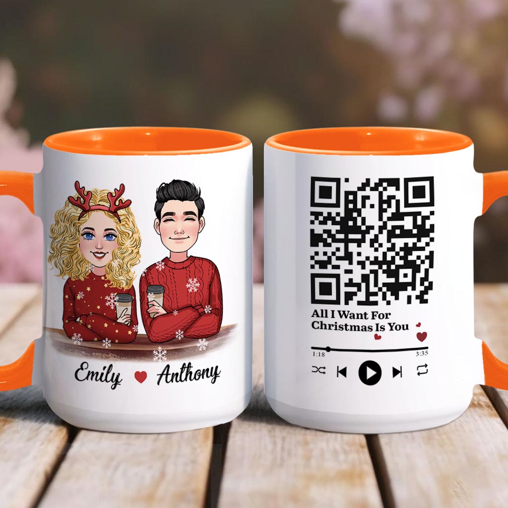 All I Want For Christmas Is You - Personalized Couple Accent Mug