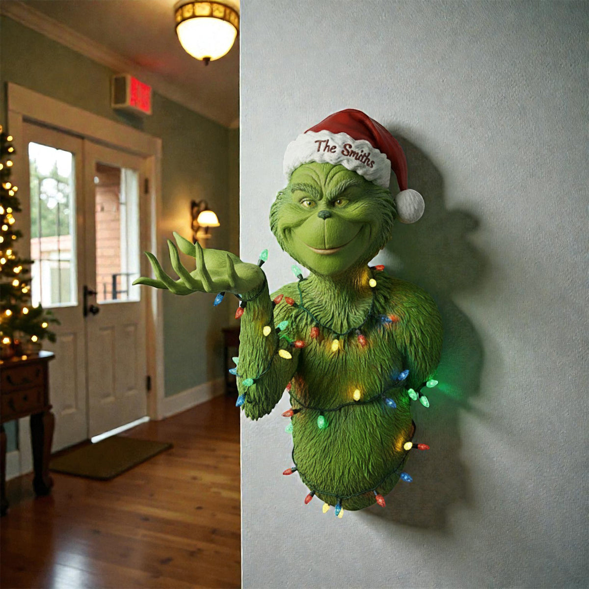Merry Grinchmas - Personalized Stole Christmas Shaped Hanging Organizer