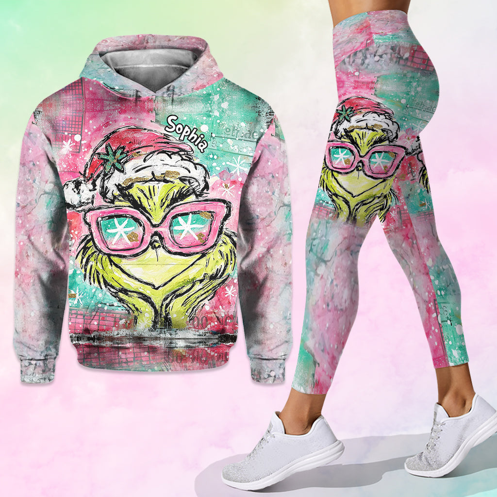 Joyeux Noël ! - Sweat à capuche et legging personnalisés avec étole de Noël