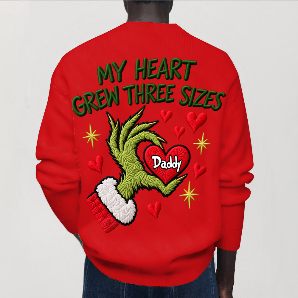 Hearts Growing Together - Personalized Stole Christmas Cardigan Sweater