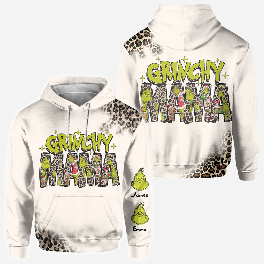 Grinchy Mama/ Nana - Personalisiertes Stola-Weihnachts-Shirt