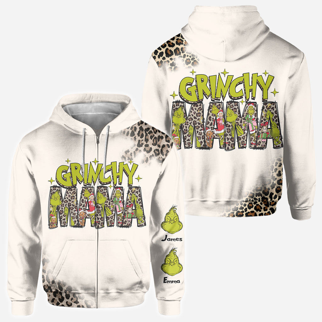 Grinchy Mama/ Nana - Personalisiertes Stola-Weihnachts-Shirt