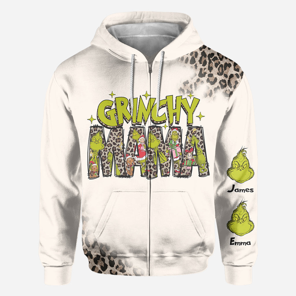 Grinchy Mama/ Nana - Personalisiertes Stola-Weihnachts-Shirt