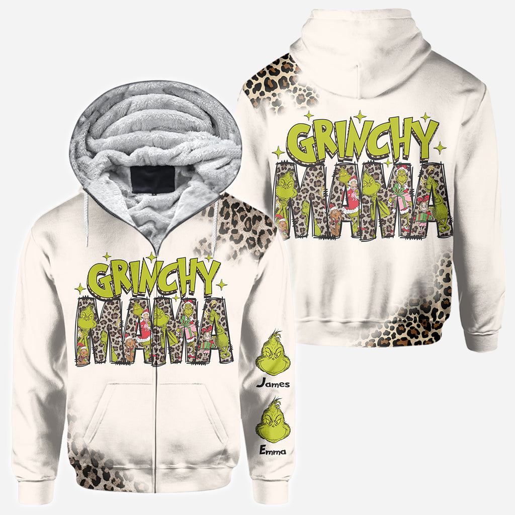 Grinchy Mama/ Nana - Personalisiertes Stola-Weihnachts-Shirt