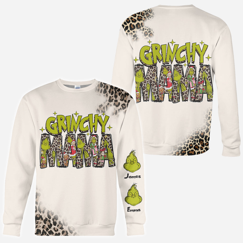Grinchy Mama/ Nana - Personalisiertes Stola-Weihnachts-Shirt