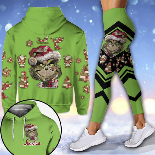 Green Patch – Personalisierter Stola-Weihnachtshoodie und Leggings