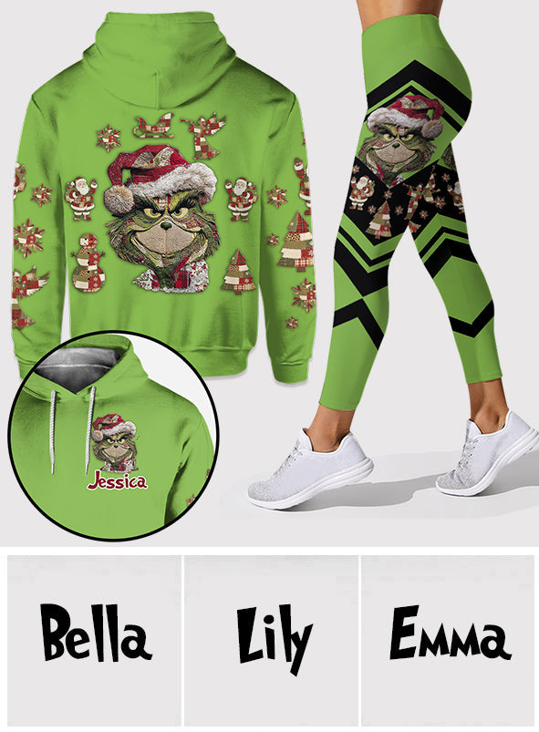 Green Patch – Personalisierter Stola-Weihnachtshoodie und Leggings