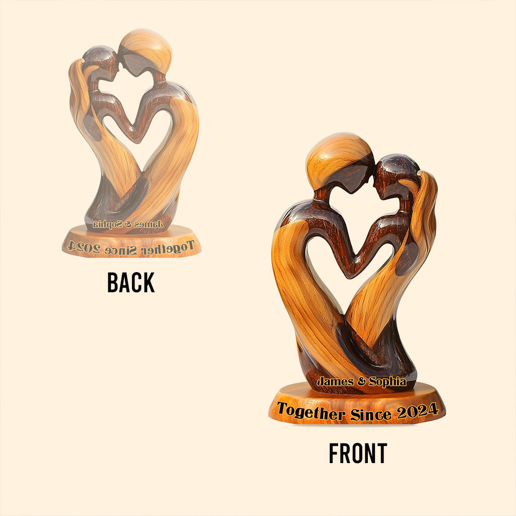 „Du und ich, wir schaffen das“ – personalisierte Acrylplakette in individueller Form für Paare