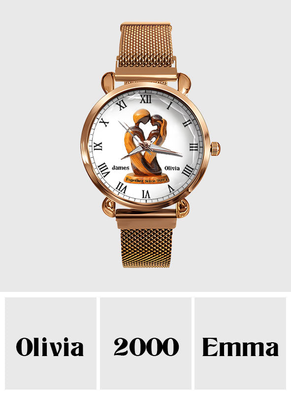 Toi et moi, on gère ça - Montre-bracelet personnalisée pour couple de femmes 