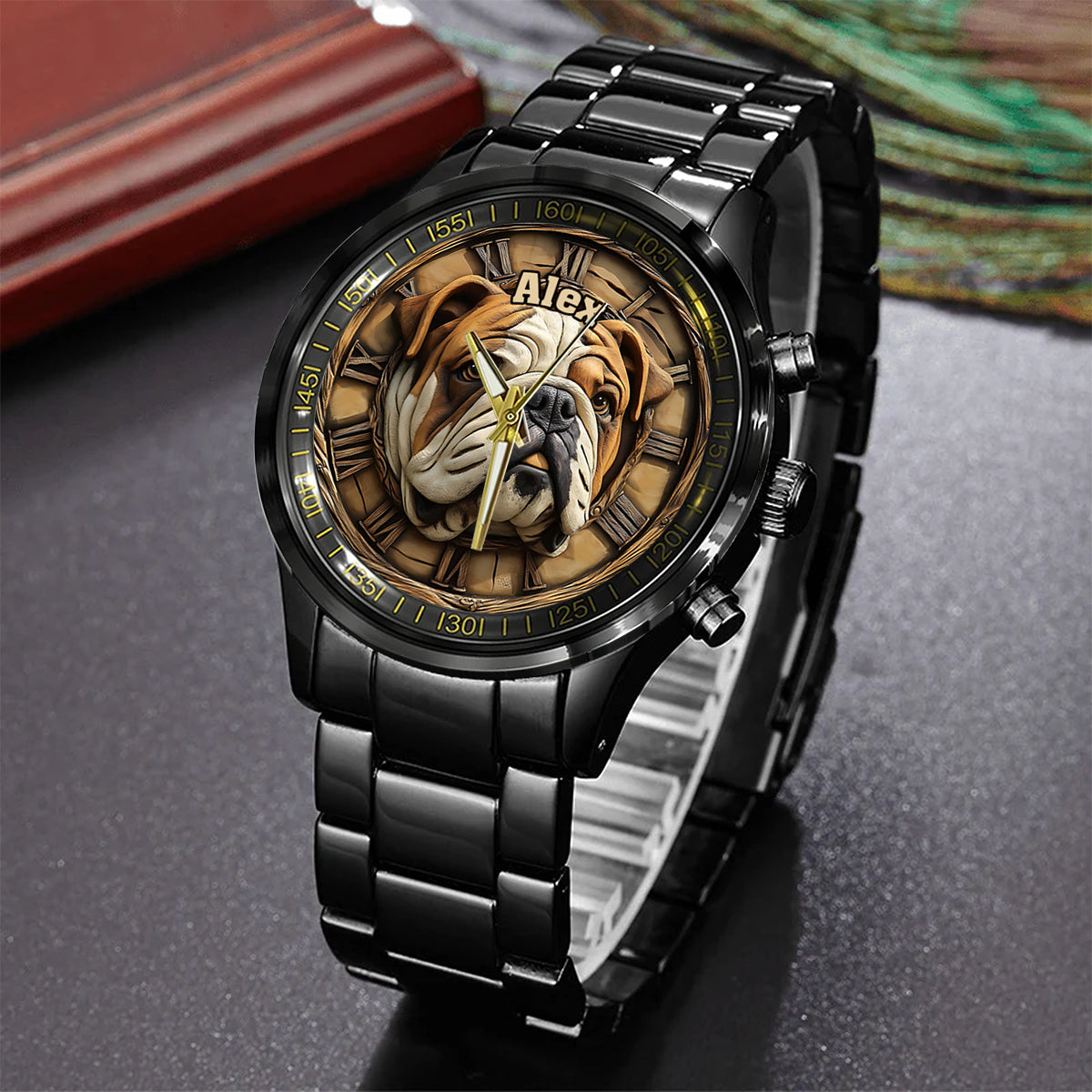 Brave Bulldog - Personalisierte Hunde-Handuhr