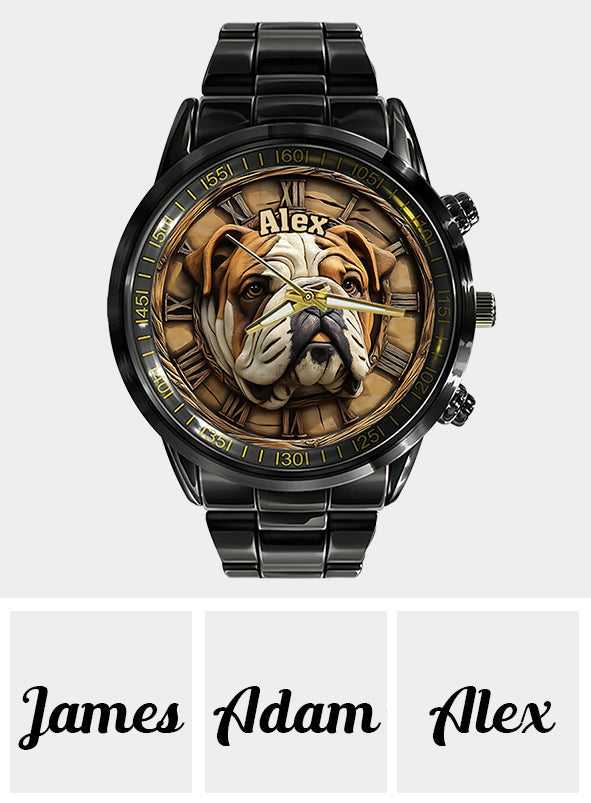 Brave Bulldog - Personalisierte Hunde-Handuhr