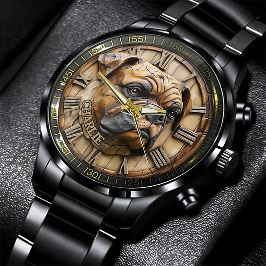 Brave Boxer – Personalisierte Hunde-Handuhr