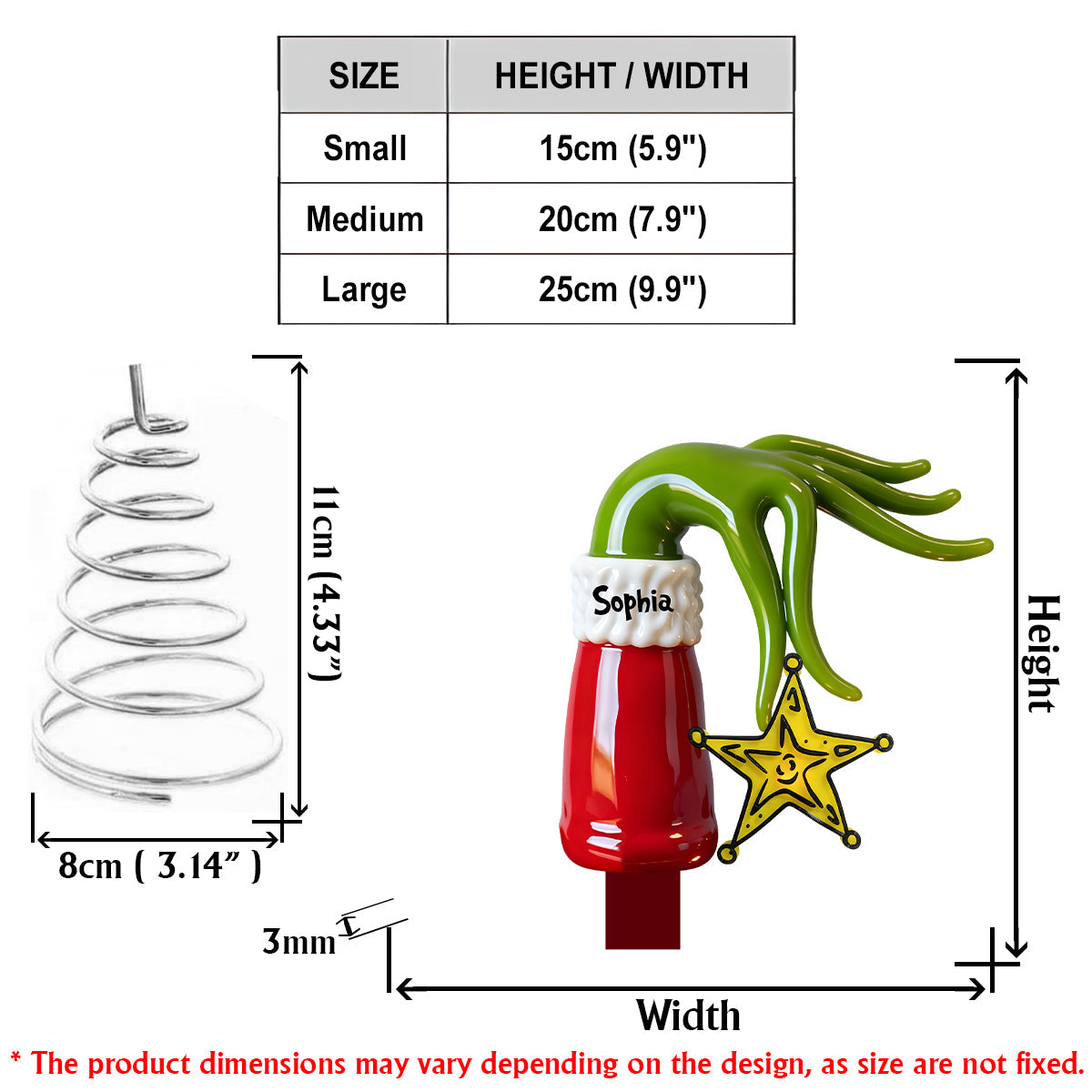 Grinchmas 2025 - Étole de Noël personnalisée avec guirlande lumineuse LED pour sapin de Noël