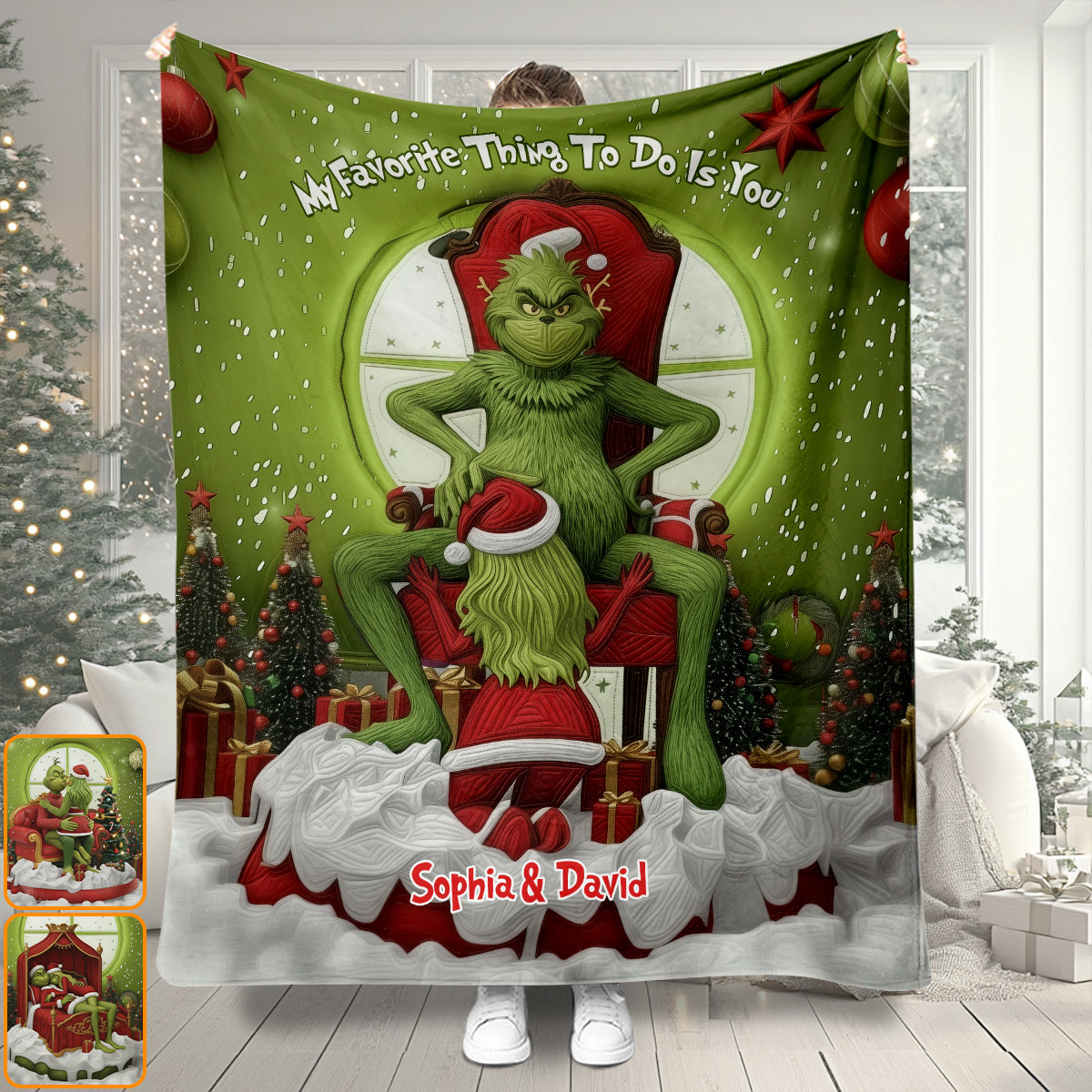 Lustiges Monster-Pärchen – Personalisierte Pärchendecke