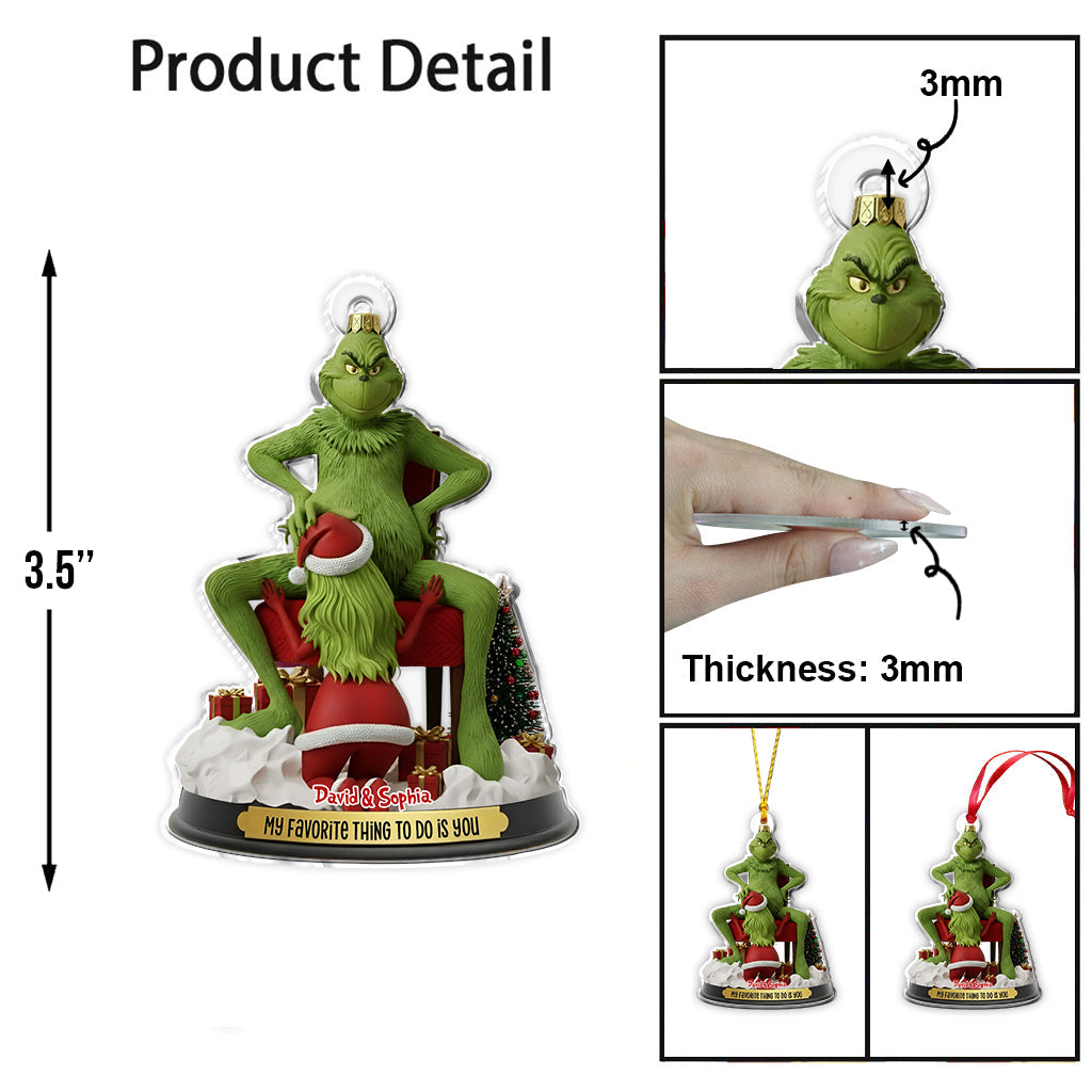 Funny Monster Couple - Personalized Couple Ornament