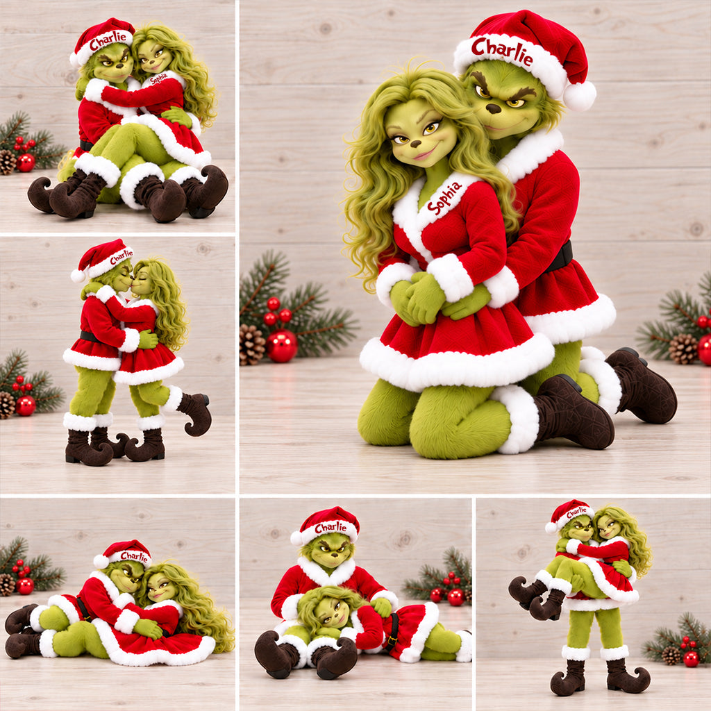 Couple Gift Merry Grinchmas - Personalized Stole Christmas Posable Plush Doll