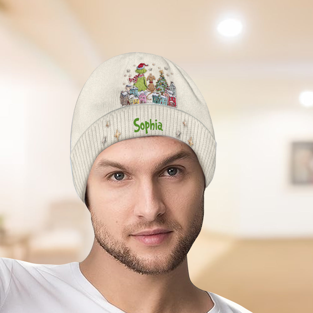 Joyeux Grinchmas - Bonnet de Noël personnalisé avec étole