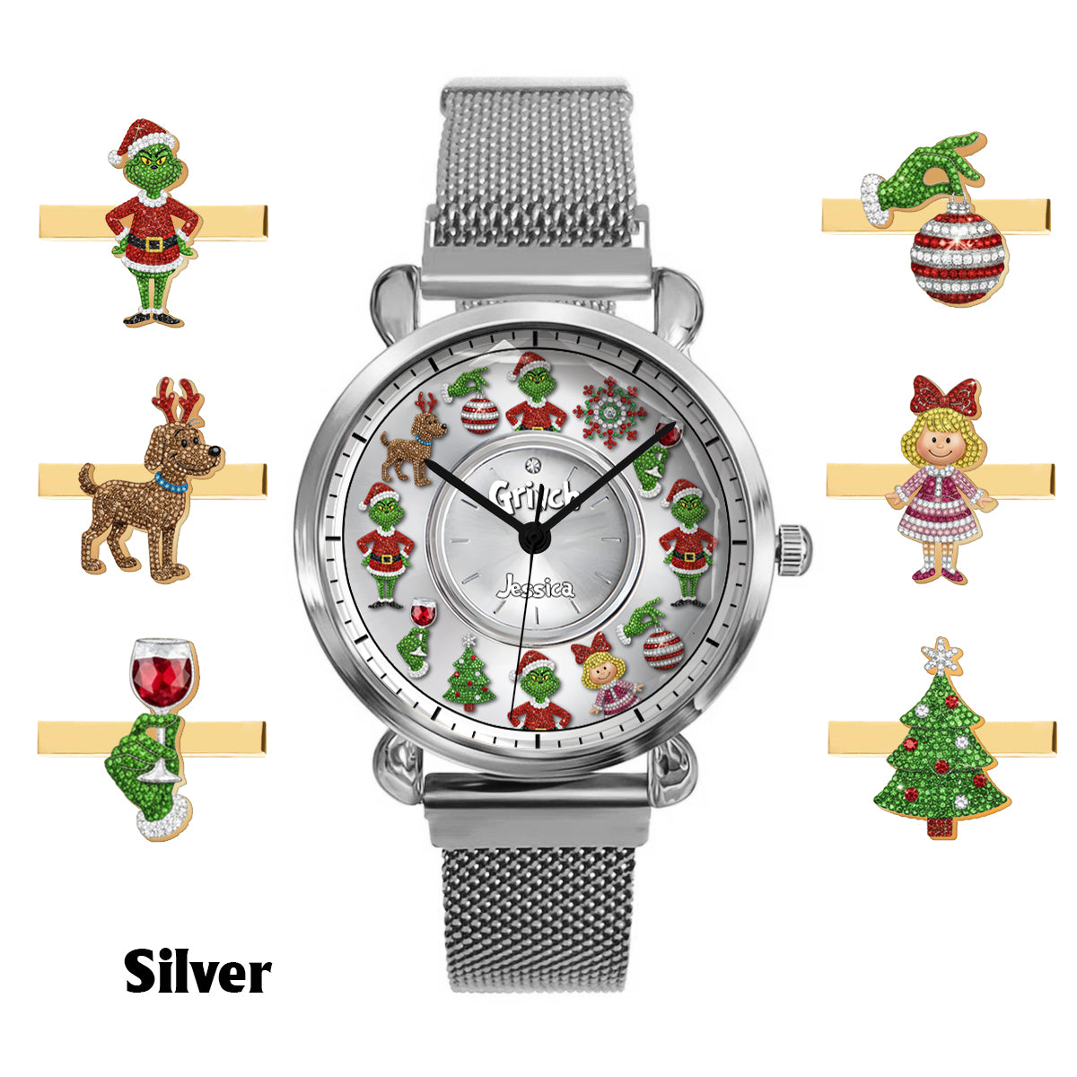 Joyeux Noël - Étole de Noël personnalisée pour femme - Montre-bracelet 