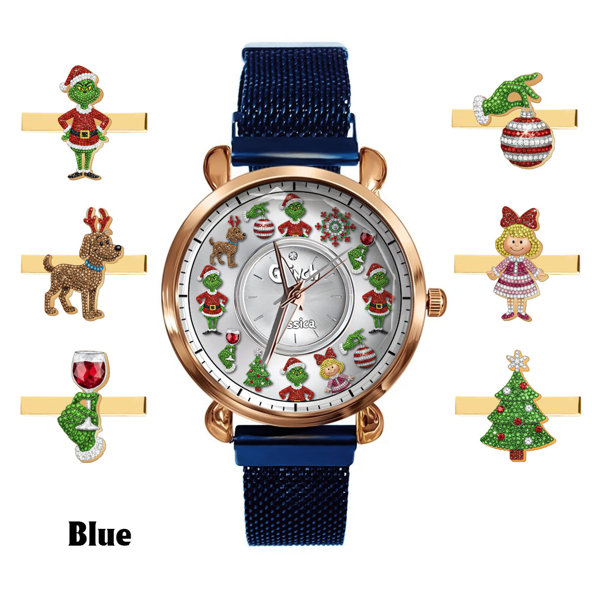 Joyeux Noël - Étole de Noël personnalisée pour femme - Montre-bracelet 