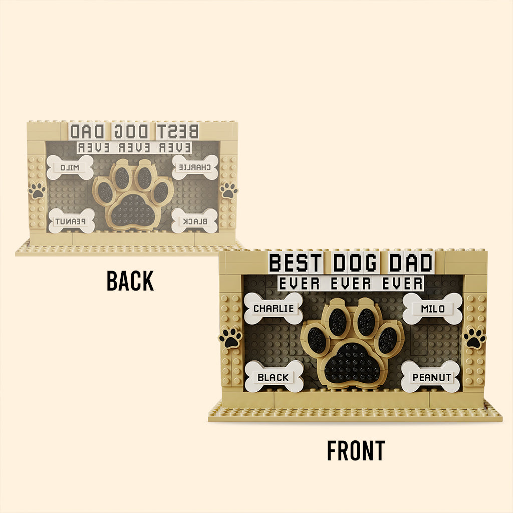 Meilleur papa de chien au monde - Plaque acrylique personnalisée en forme de chien