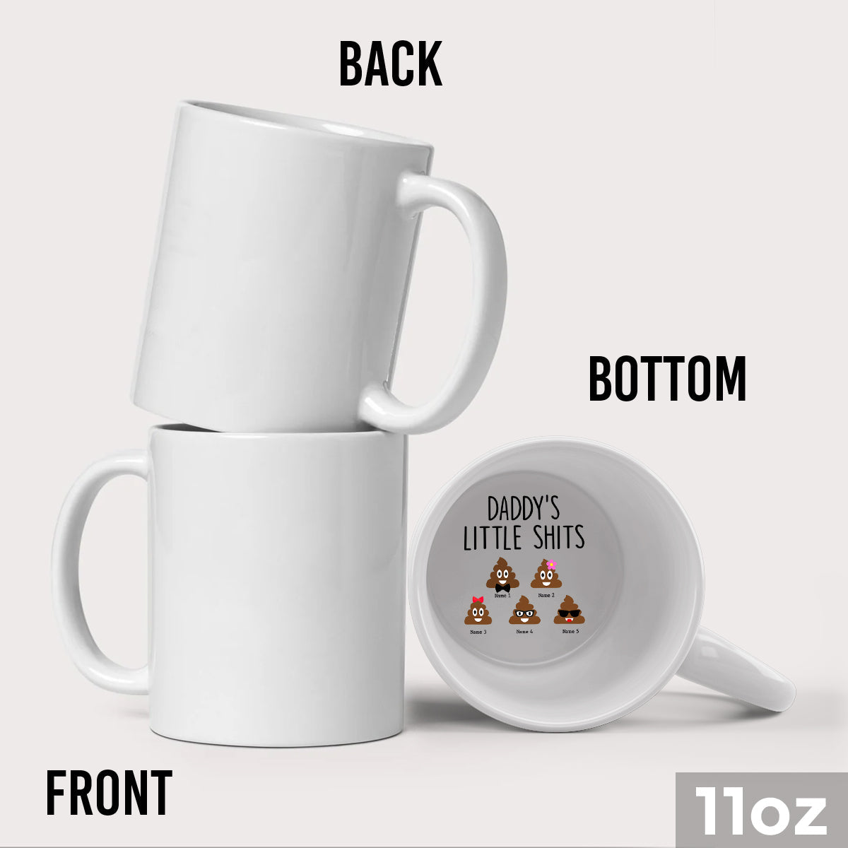 Dad's Little Cuties - Personalized Father Hidden Message Mug