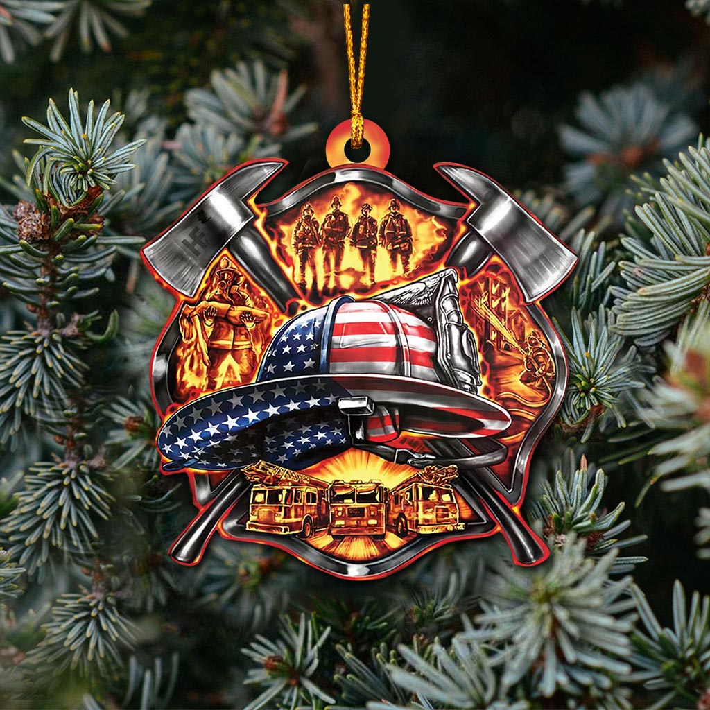 Proud To Be A Firefighter - Christmas Firefighter Ornament (Printed On Both Sides)