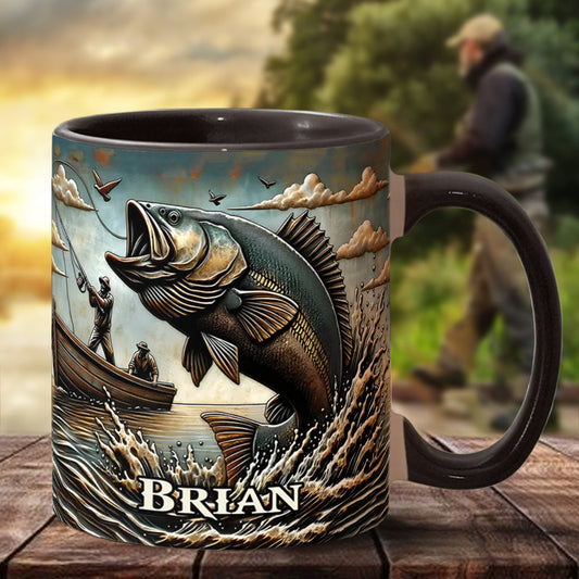 Angelbegeisterte – Personalisierte Tasse mit Angelmotiv