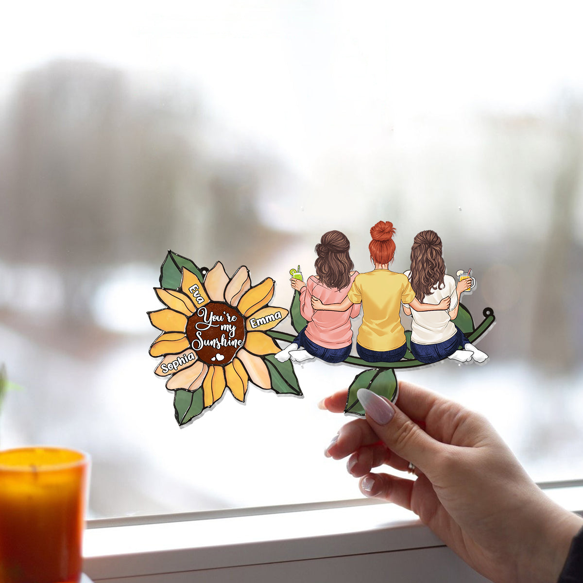 Du bist mein Sonnenschein – Personalisierter Sonnenfänger fürs Fenster, der sich perfekt für deine beste Freundin eignet 