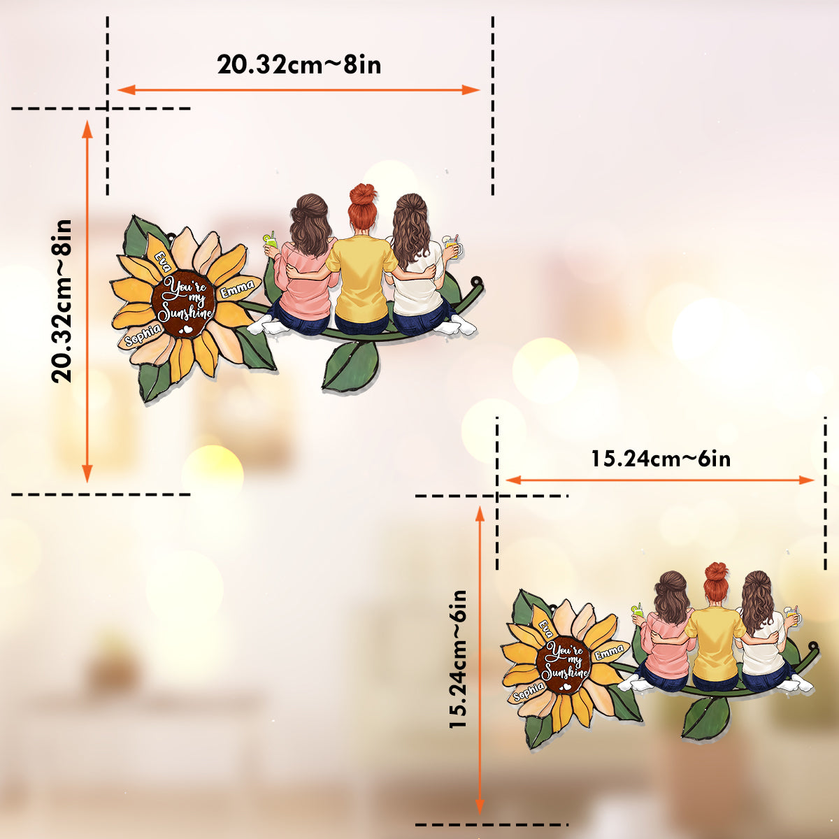 Du bist mein Sonnenschein – Personalisierter Sonnenfänger fürs Fenster, der sich perfekt für deine beste Freundin eignet 