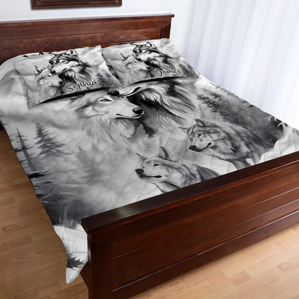 Starkes Paar – Personalisiertes Wolf-Bettwäscheset