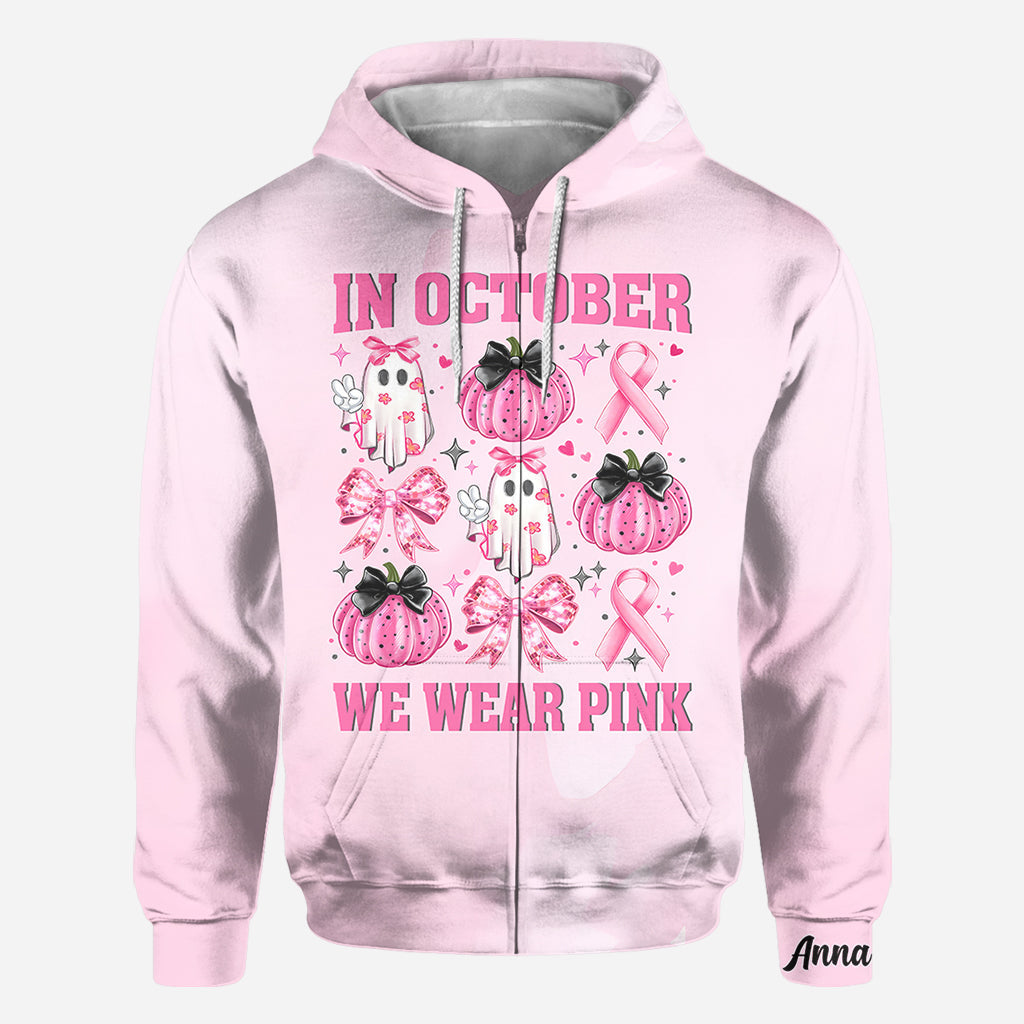 Im Oktober tragen wir Pink – personalisiertes T-Shirt zur Sensibilisierung für Brustkrebs