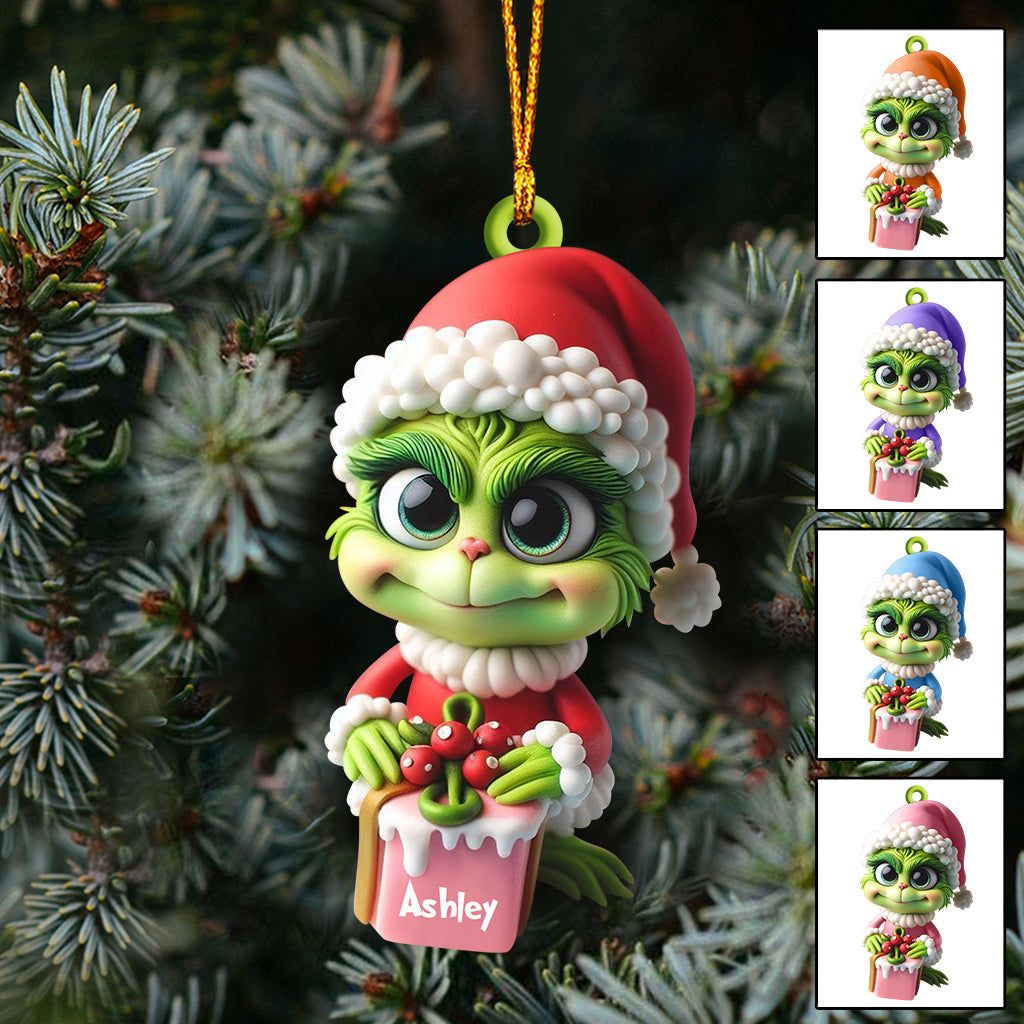 Fröhliche Grinchmas – Personalisierte Stola, individuell geformter Weihnachtsschmuck