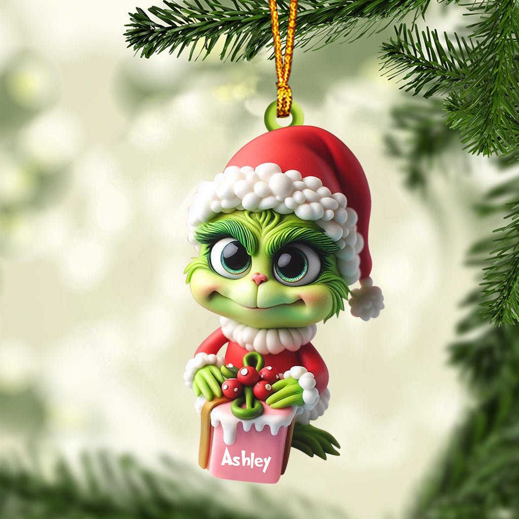 Fröhliche Grinchmas – Personalisierte Stola, individuell geformter Weihnachtsschmuck