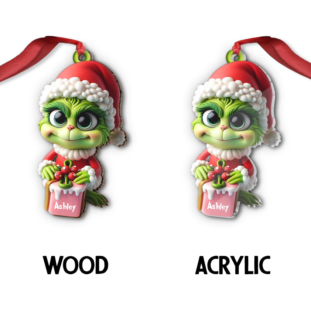 Fröhliche Grinchmas – Personalisierte Stola, individuell geformter Weihnachtsschmuck