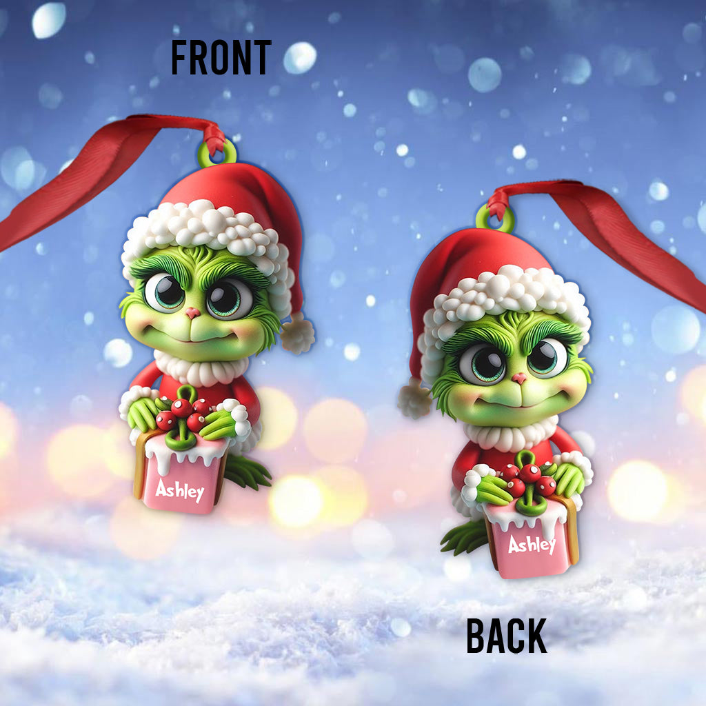 Fröhliche Grinchmas – Personalisierte Stola, individuell geformter Weihnachtsschmuck
