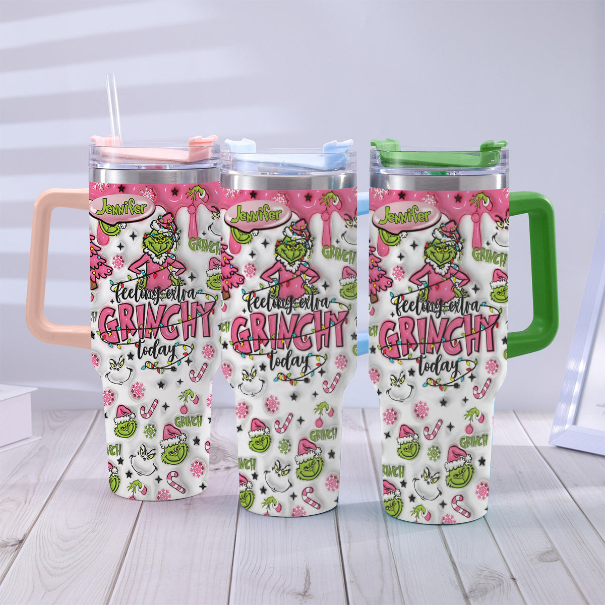 Any Name - Personalized Stole Christmas Tumbler With Handle