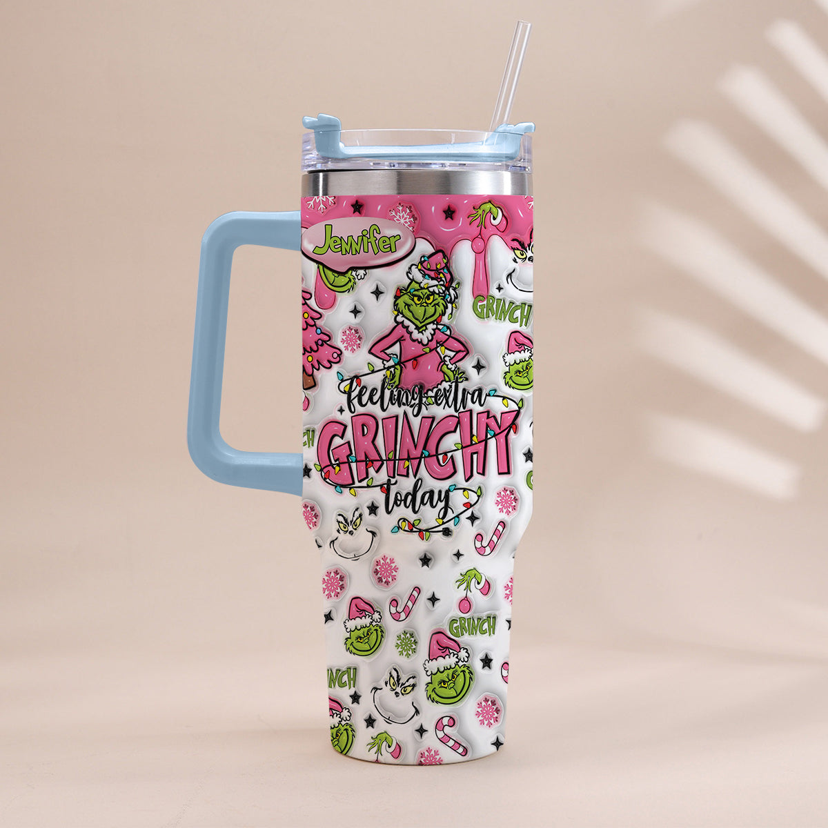 Any Name - Personalized Stole Christmas Tumbler With Handle