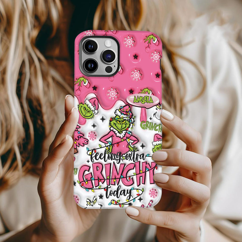 Heute besonders grinchig – personalisierte Handyhülle mit Weihnachtsstola-Motiv und Volldruck