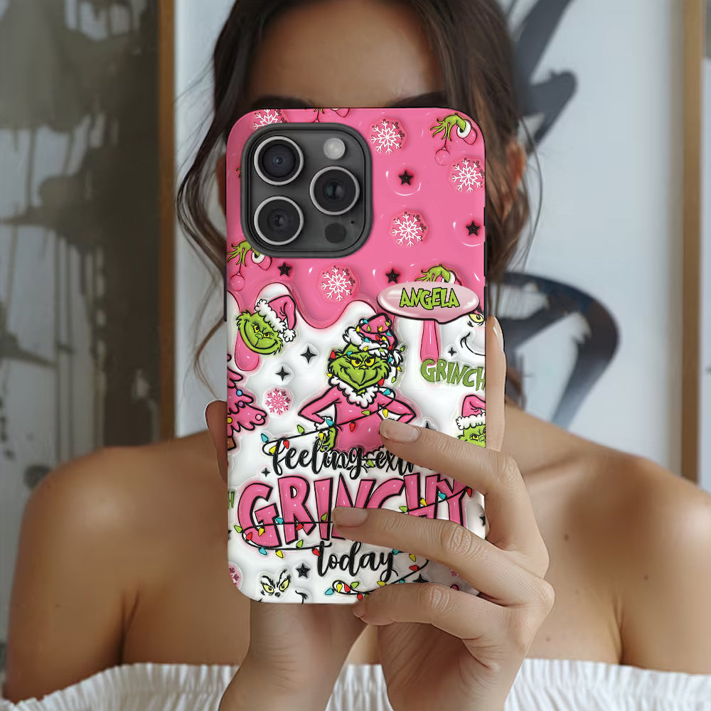 Heute besonders grinchig – personalisierte Handyhülle mit Weihnachtsstola-Motiv und Volldruck